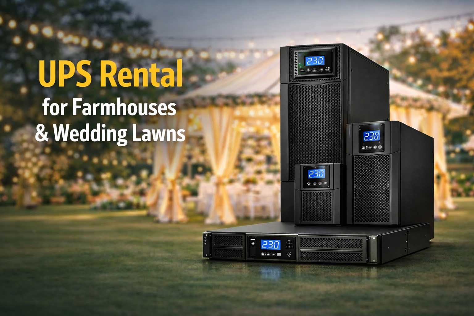 Avoid Power Cuts in Luxury Wedding Setups – UPS Rental for Farmhouses & Wedding Lawns