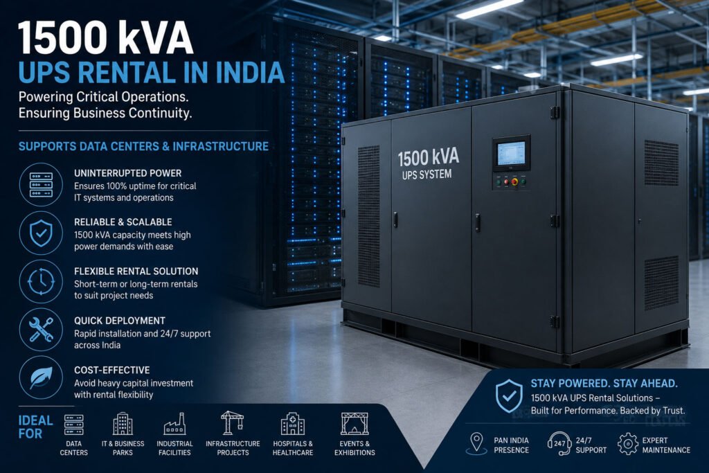 How 1500 kVA UPS Rental in India Supports Data Centers & Infrastructure