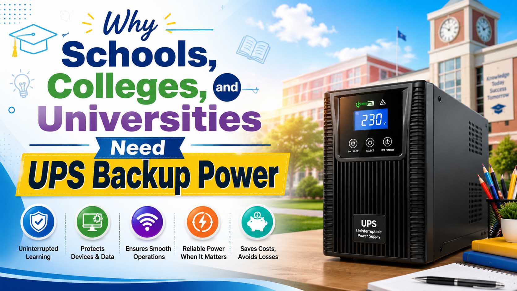 Why Schools, Colleges, and Universities Need UPS Backup Power