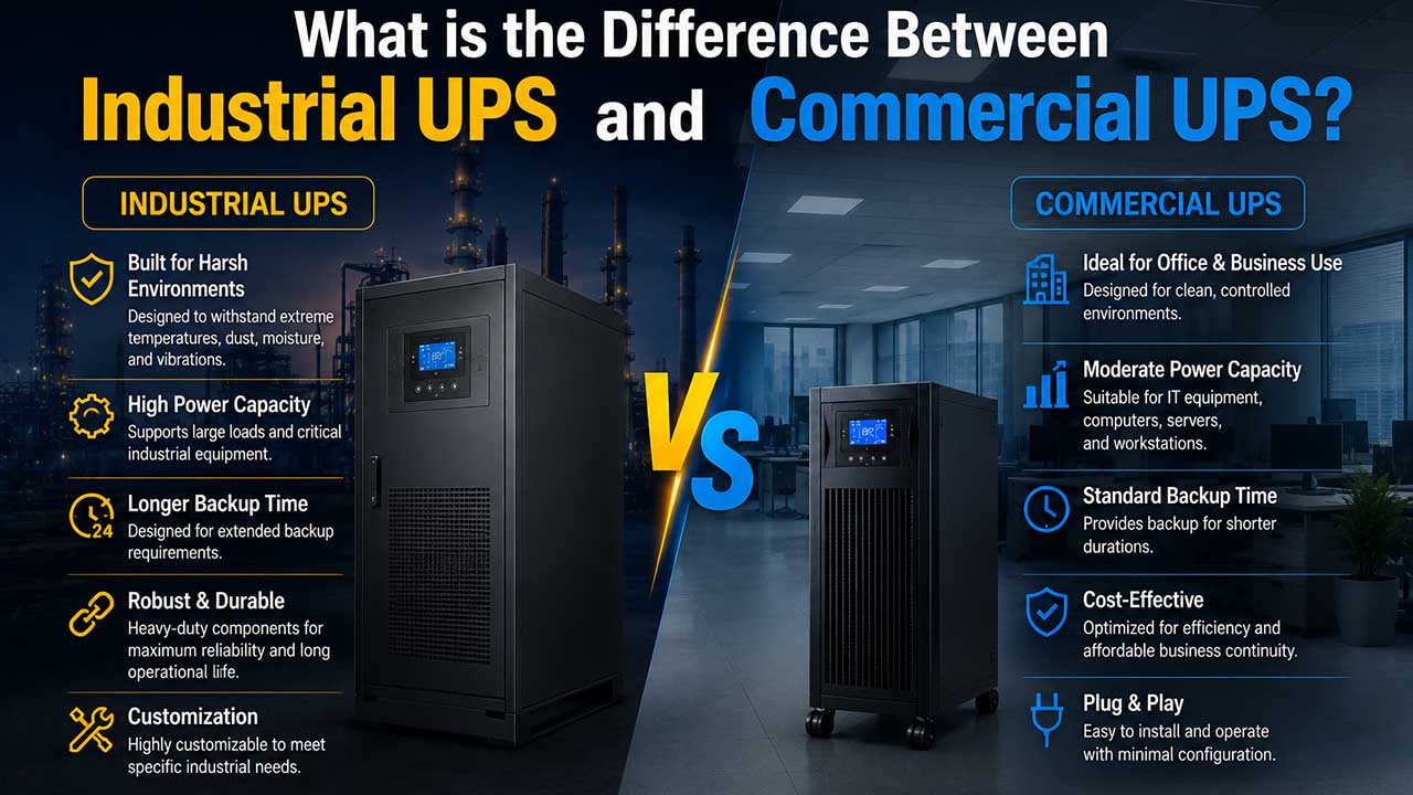 What is the Difference Between Industrial UPS and Commercial UPS