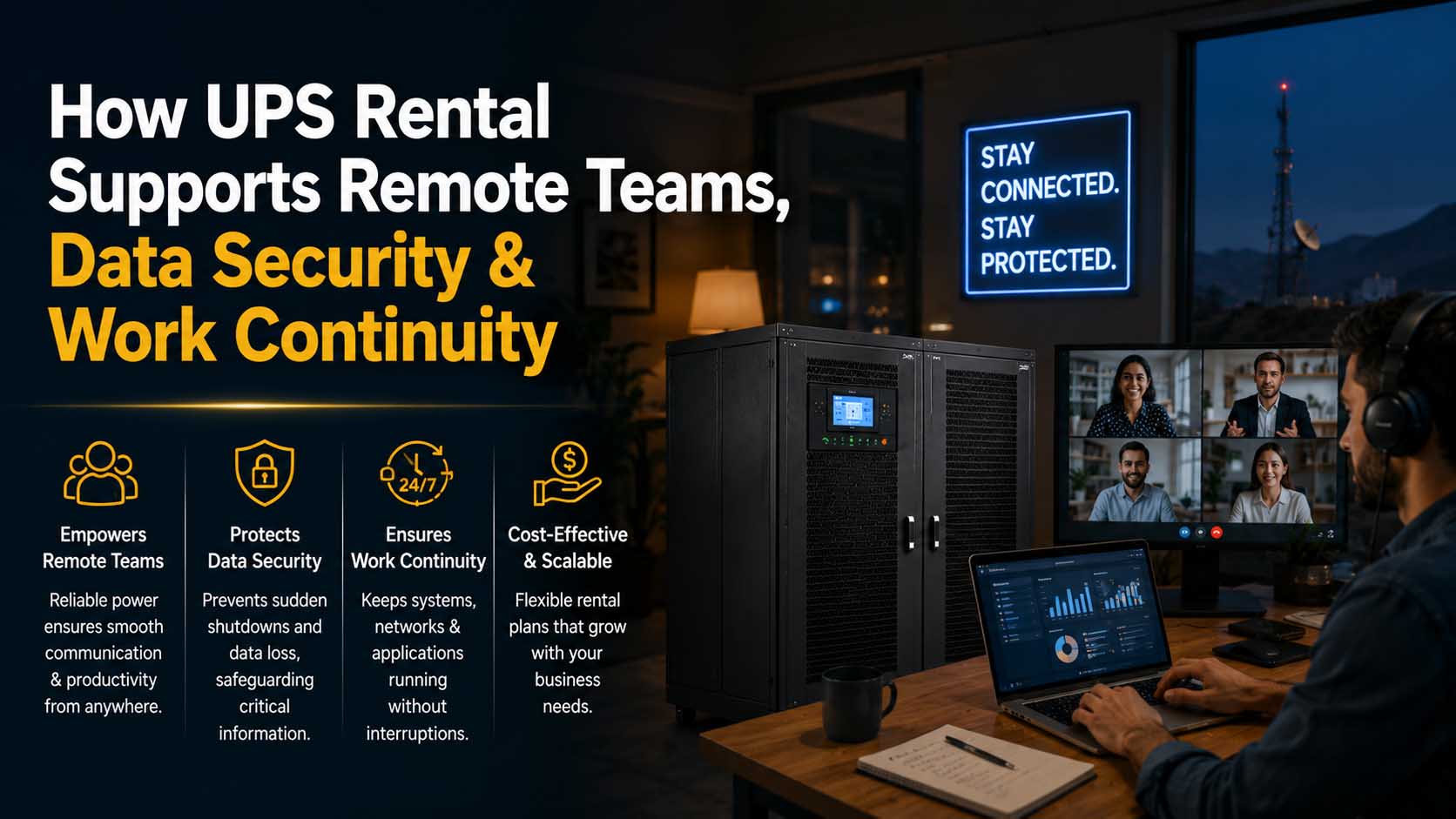 How UPS Rental Supports Remote Teams, Data Security & Work Continuity