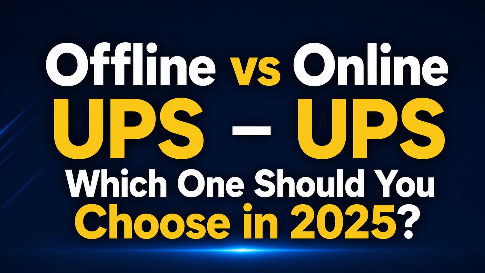 Offline vs Online UPS – Which One Should You Choose in 2025