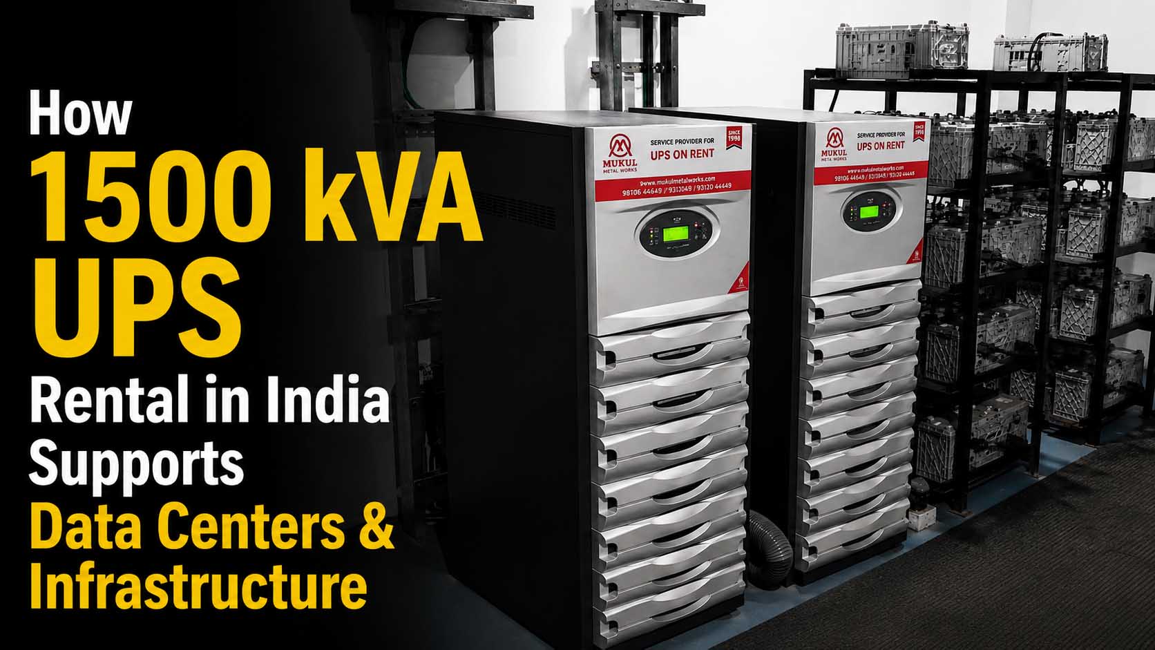 How 1500 kVA UPS Rental in India Supports Data Centers & Infrastructure