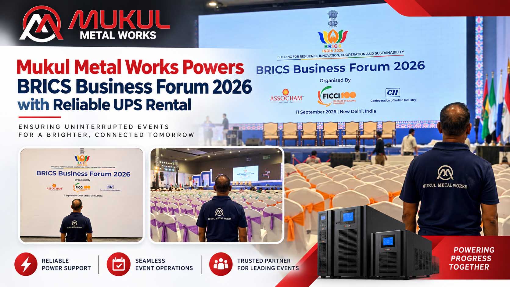 Mukul Metal Works Powers BRICS Business Forum 2026 with Reliable UPS Rental